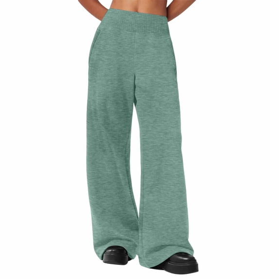 GiLiling Girls Oversized Wide Leg Sweatpants Drawstring Kids Baggy Straight Leg Track Pants Casual Plain Joggers with Pockets (Green, 6-7 Years)