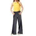 thumbnail image 1 of GiLiling Girls Oversized Wide Leg Sweatpants, Drawstring Kids Baggy Straight Leg Track Pants, Casual Plain Pockets (Dark Gray, 6-7 Years), 1 of 5