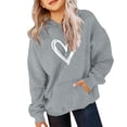 thumbnail image 1 of GiLiling Girls Preppy Heart Sweatshirt, Oversized Pullover Sweatshirt, Kids Fall Winter Long Sleeve Cute Trendy Hoodie (Grey, 9-10 Years), 1 of 6