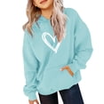 thumbnail image 1 of GiLiling Girls Preppy Heart Sweatshirt, Oversized Pullover Sweatshirt, Kids Fall Winter Long Sleeve Cute Trendy Hoodie (Light Blue, 4-5 Years), 1 of 6
