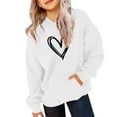 thumbnail image 1 of GiLiling Girls Preppy Heart Sweatshirt, Oversized Pullover Sweatshirt, Kids Fall Winter Long Sleeve Cute Trendy Hoodie (White, 5-6 Years), 1 of 6