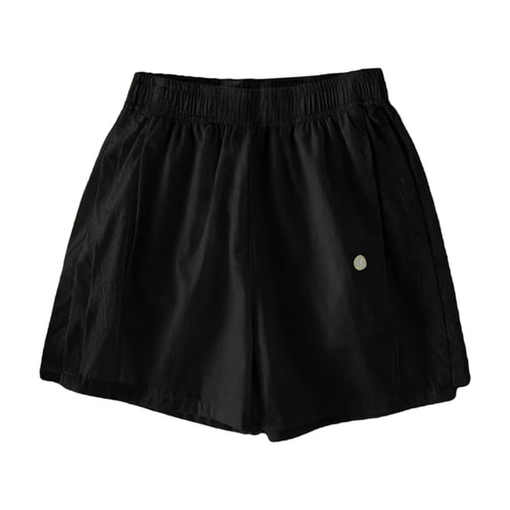 GiLiling Girls Quick Dry Athletic Shorts, Elastic Waist Lightweight Breathable Summer Sports Shorts for Kids Teens (Black, 5-6 Years)
