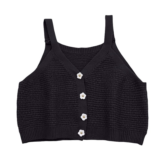 GiLiling Girls Ribbed Tank Top Summer Sleeveless Crop Top Cute Casual Beach Vacation Camisole (White, 12-18 Months)