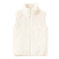 thumbnail image 1 of GiLiling Girls Sherpa Fleece Vest Jacket Boys Fuzzy Mock Neck Zip Up Sleeveless Waistcoat Winter Warm Lightweight Furry Outwear (Beige, 12-13 Years), 1 of 6