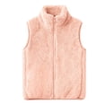 thumbnail image 1 of GiLiling Girls Sherpa Fleece Vest Jacket Boys Fuzzy Mock Neck Zip Up Sleeveless Waistcoat Winter Warm Lightweight Furry Outwear (Pink, 4-5 Years), 1 of 6