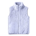 thumbnail image 1 of GiLiling Girls Sherpa Fleece Vest Jacket Boys Fuzzy Mock Neck Zip Up Sleeveless Waistcoat Winter Warm Lightweight Furry Outwear (Sky Blue, 7-8 Years), 1 of 6