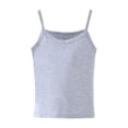 thumbnail image 1 of GiLiling Girls Spaghetti Strap Tank Top U Neck Athletic Dance Camisole Slim Fit Stretchy Sleeveless Basic Undershirt (Grey, 3-4 Years), 1 of 2