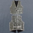 thumbnail image 1 of GiLiling Girls Sparkly Sleeveless Jackets Open Front Ribbed Dance Dress Vest with Pockets Kids Trendy Performance (Silver, 5-6 Years), 1 of 3