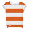 thumbnail image 1 of GiLiling Girls Striped T Shirt Short Sleeve Crew Neck Color Block Knit Blouse Pullover Top (Coffee, 12-13 Years), 1 of 7