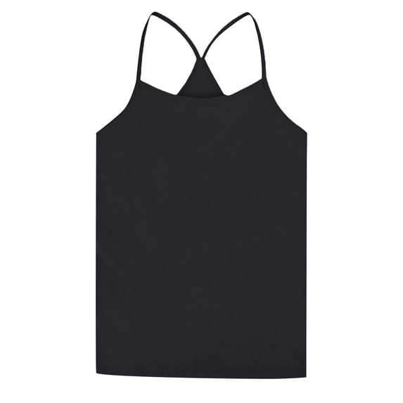 GiLiling Girls Summer Tank Tops Sleeveless Spaghetti Strap Racerback Camisole Kids Cotton Beach Vacation Top (Black, 11-12 Years)