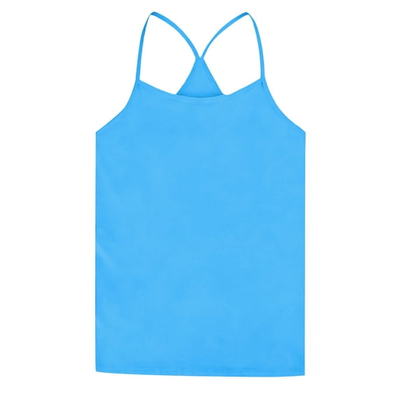 GiLiling Girls Summer Tank Tops Sleeveless Spaghetti Strap Racerback Camisole Kids Cotton Beach Vacation Top (Blue, 12-18 Months)