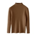 thumbnail image 1 of GiLiling Girls Turtleneck Long Sleeve Sweater Ribbed Knit Slim Fit Pullover Top for Fall Winter Wear (Coffee, 8-9 Years), 1 of 7
