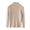 thumbnail image 1 of GiLiling Girls Turtleneck Long Sleeve Sweater Ribbed Knit Slim Fit Pullover Top for Fall Winter Wear (Light Yellow, 7-8 Years), 1 of 7