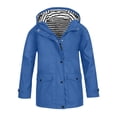 thumbnail image 1 of GiLiling Girls Waterproof Rain Jacket Kids Windproof Windbreaker Zip up Button down Hooded Raincoat Trendy Pocket Jacket (Sky Blue, 11-12 Years), 1 of 8