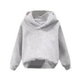 thumbnail image 1 of GiLiling Girls and Boys Hoodies Casual Long Sleeve Solid Sweatshirt Oversized Loose Pullover Tops Fall Winter Clothes (Grey, 9-10 Years), 1 of 4