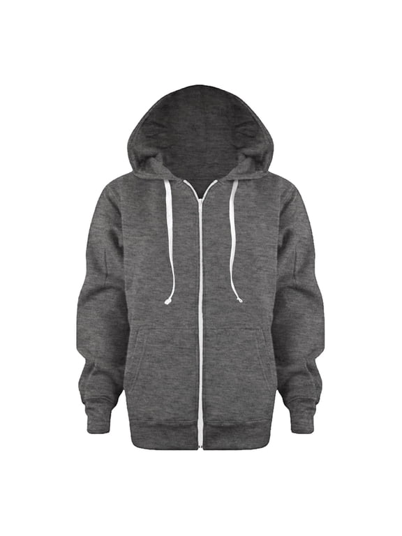 Girls and Boys Zip up Hoodie School Uniform Zipper Sweatshirt Fall Hooded Jackets with Pockets Preppy Clothes (Dark Gray, 7-8 Years)