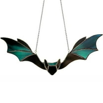 GiLiling Halloween Bat Stained Glass Suncatcher Window Hanging Decor - Acrylic Wall Art for Gothic Home and Autumn Window Decoration, Light Reflecting Seasonal Ornament​​