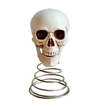 GiLiling Halloween Skull Tree Top Decoration with Spring, Life Size Realistic Halloween Skeleton for Terrifying Indoor Outdoor Eerie Effect Displays
