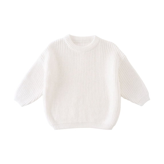 GiLiling Infant Toddler Boys Girls Oversized Knit Sweater, Classic Crewneck Pullover, Warm Long Sleeve Tops for Fall Winter Baby Casual Daily Clothing