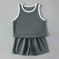 thumbnail image 1 of GiLiling Kids 2 Piece Basketball Uniform Set Performance Jersey and Shorts with White Trim Quick Dry Sports Outfit (Grey, 11-12 Years), 1 of 9