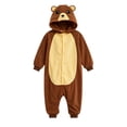 thumbnail image 1 of GiLiling Kids Animal Onesie Playwear Unisex Children Brown Bear One Piece Playwear for Girls Boys Halloween Dress-Up Outfit Dress Up (Brown, 6-8 Years), 1 of 6