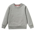 thumbnail image 1 of GiLiling Kids Boys Girls Solid Color Cotton Thin Tops Sweatshirt Fall Plain Casual Long Sleeve Crew Neck Pullover Sweater Clothes (Grey, 6-7 Years), 1 of 2