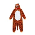 thumbnail image 1 of GiLiling Kids Boys and Girls Animal Tiger Jumpsuit Dress-Up Outfit with Tail for Halloween Costumes Easter (Brown, 18-24 Months), 1 of 4