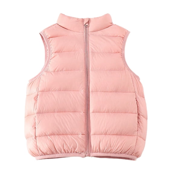 GiLiling Kids Boys and Girls Winter Puffer Vest Lightweight Sleeveless Jacket with Pockets Quilted Full Zip Outerwear (Pink, 9-10 Years)