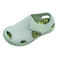 thumbnail image 1 of GiLiling Kids Closed-Toe Water Shoes, Breathable Quick-Dry Cloth Upper Adjustable Strap Non-Slip Rubber Sole, Outdoor Beach Pool Sandals (Green, 7-8 Years), 1 of 4
