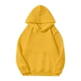 thumbnail image 1 of GiLiling Kids Cotton Hoodie, Toddler Fall Pullover Hooded Long Sleeve Plain Sweatshirt with Pocket for Boys and Girls (Yellow, 13-14 Years), 1 of 9