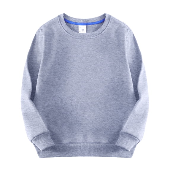 GiLiling Kids Crewneck Thin Pullover Cotton Sweatshirt Long Sleeve Medium Weight Fall Casual Sport Tops Soft Comfy Boys Girls (Grey, 4-5 Years)