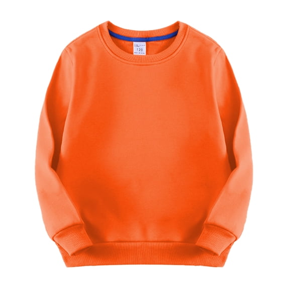 GiLiling Kids Crewneck Thin Pullover Cotton Sweatshirt Long Sleeve Medium Weight Fall Casual Sport Tops Soft Comfy Boys Girls (Orange, 3-4 Years)