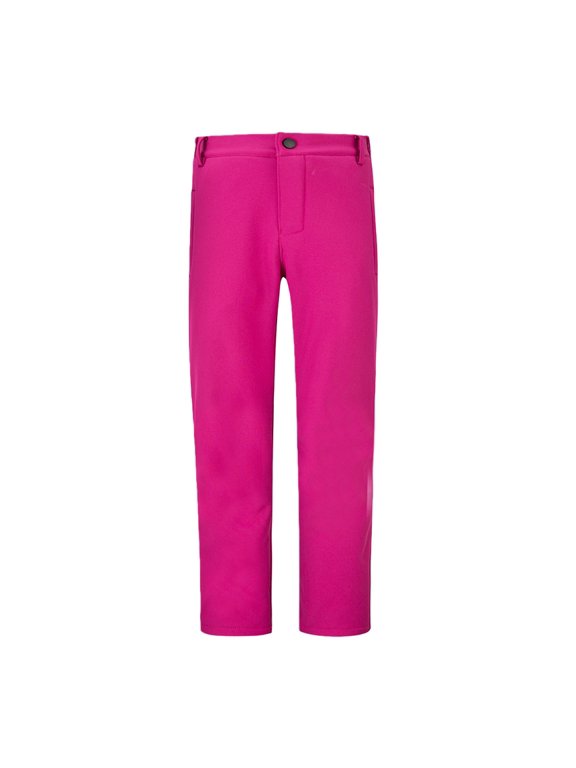 Kids Fleece Lined Soft Shell Ski Pants, Waterproof Windproof Warm Winter Outdoor Snow Pants Hiking Trousers (Hot Pink, 3-4 Years)