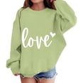 thumbnail image 1 of GiLiling Kids Heart Print Sweatshirt for Girls Boys, Crewneck Long Sleeve Pullover Top for Fall Winter Daily Casual Street Wear (Light Green, 13-14 Years), 1 of 9