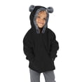 thumbnail image 1 of GiLiling Kids Hooded Overcoat with Cute Bear Ears, Zip Up Fall Winter Warm Sweatshirt Jacket for Toddler Baby Boys Girls Outwear (Black, 18-24 Months), 1 of 5