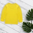 thumbnail image 1 of GiLiling Kids Soft Cotton Crewneck Sweatshirt, Solid Color Long Sleeve Pullover Top for Boys Girls, Casual Yoga Tops (Yellow, 5-6 Years), 1 of 7