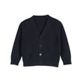 thumbnail image 1 of GiLiling Kids V Neck Cardigan - Solid Color Button Down Open Front Long Sleeve Knitted Sweater Coat for Girls Boys (Navy, 9-10 Years), 1 of 9