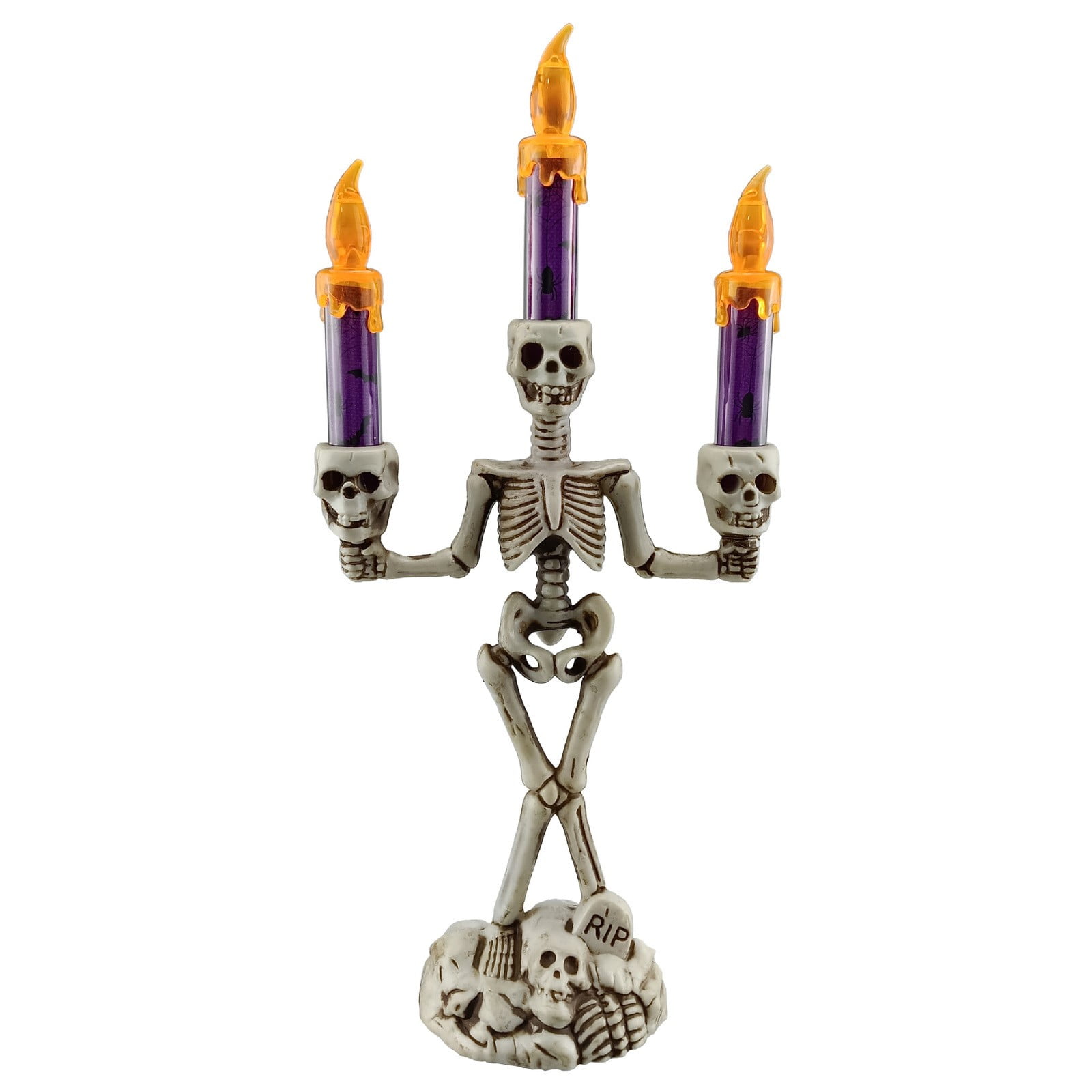 GiLiling LED Skeleton Candelabra with Color-Changing Flashing Lights ...