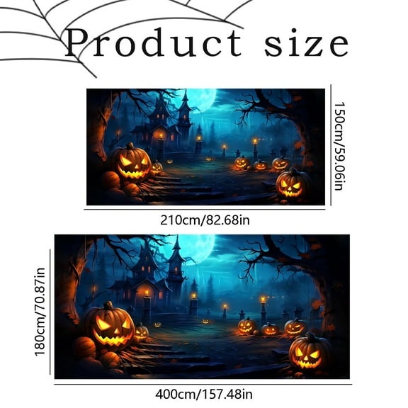 ​​GiLiling Large Halloween Garage Door Cover​​ | Hanging Wall Decoration for Spooky House Transformations, Themed Displays, and Outdoor Atmosphere Enhancement