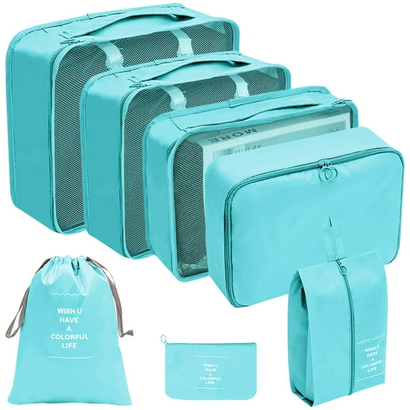GiLiling Luggage Packing Organization Cubes Packing Cubes for Travel 7Pcs Travel Cubes Set Foldable Suitcase Organizer Lightweight Luggage Storage Bag