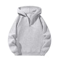 thumbnail image 1 of GiLiling Mens Hoodies Quarter Zip Long Sleeve Drop Shoulder Sweatshirts Baggy 1/4 Zip Workout Pullover Fall Streetwear ﻿ (Grey, 13-14 Years), 1 of 9