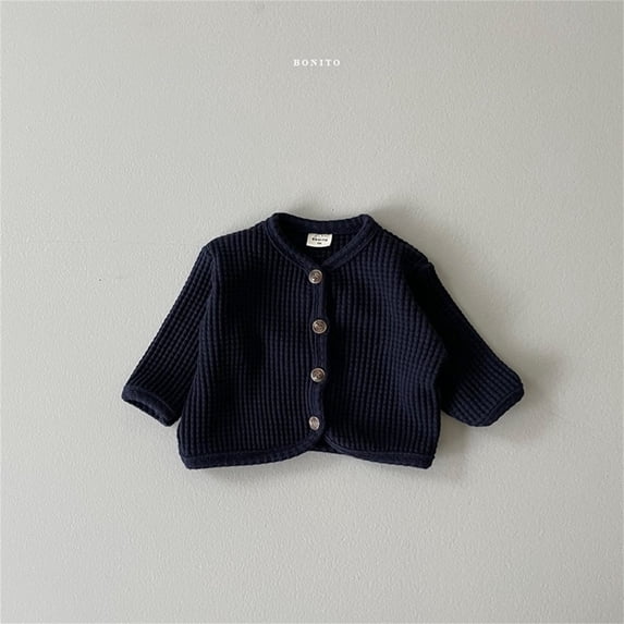 GiLiling Newborn Infant Baby Unisex Cardigan Sweater Long Sleeve Button Up Knit Jacket Coat Toddler Warm Fall Winter Clothes (Navy, 6-12 Months)
