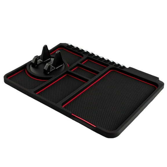 ​​GiLiling Non-Slip Anti-Shock 3D Rubber Mat, Phone Holder, Versatile Dashboard Pad with Temporary Parking Number, Large Space for Phones, Sunglasses, Keys, and Gadgets​​