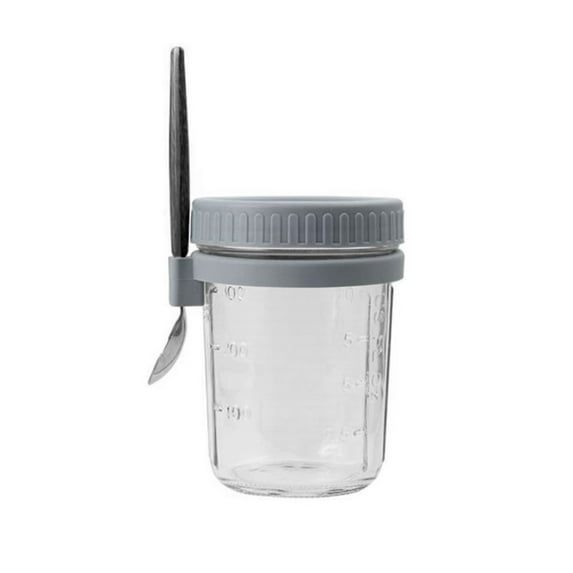 GiLiling Overnight Oats Glass Containers - Mason Jars with Removable Compartments & Airtight Lids | Leakproof Meal Prep Kit for Chia Pudding Yogurt Parfait & Snack Storage