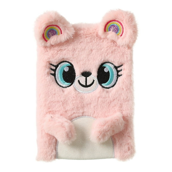 ​​GiLiling Plush Panda Heart Design Notebook Pink Notepad Stationery Pad 1pc Ledger Journal Decorative Writing Journal with Cute Floral Theme Decoration​​