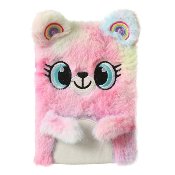 GiLiling Plush Panda Heart Design Notebook Pink Notepad Stationery Pad 1pc Ledger Journal Decorative Writing Journal with Cute Floral Theme Decoration