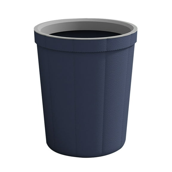​​GiLiling Round Leather Texture Trash Bin Premium Large Capacity Waste Container， Contemporary Wastebasket Bin Suitable for Office Kitchen Bathroom Home Recycling Station​​