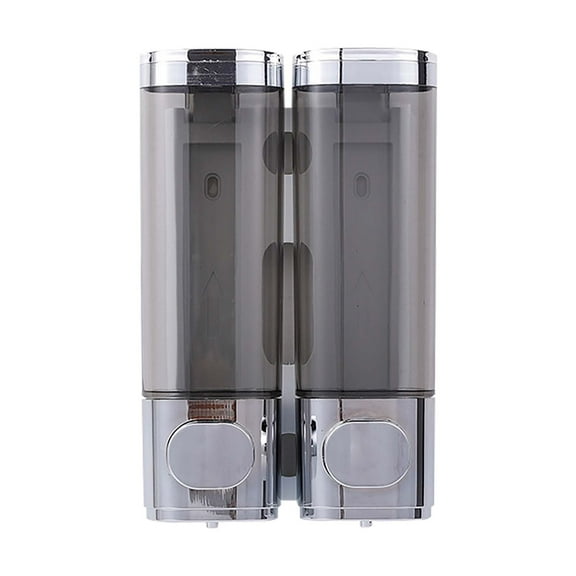 GiLiling Shampoo and Conditioner Dispenser, Shower Dispenser 2 Chamber No Drill Shampoo Dispenser for Shower Wall Mounted Shower Soap Dispenser for Bathroom Hotel, 2 * 300ml