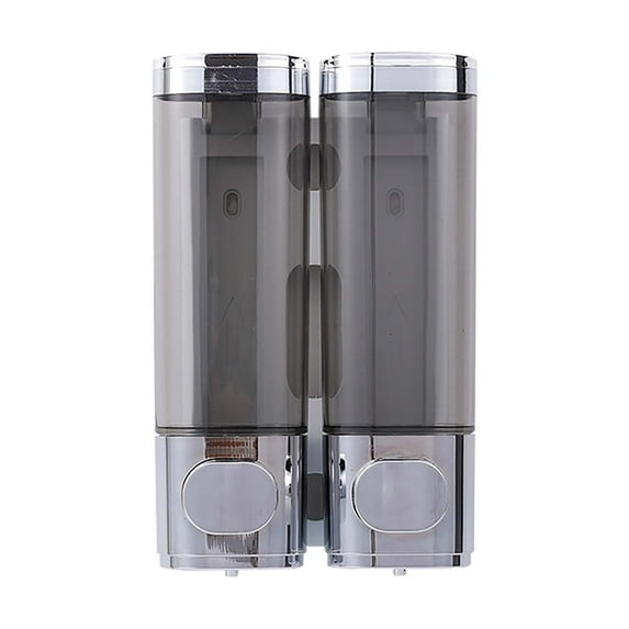 GiLiling Shampoo and Conditioner Dispenser, Shower Dispenser 2 Chamber No Drill Shampoo Dispenser for Shower Wall Mounted Shower Soap Dispenser for Bathroom Hotel, 2 * 300ml
