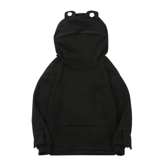 GiLiling Sweatshirt for Teen Girls Frog Hoodie Zipper Mouth Oversized Hooded Cute Kids Girls Boys Trendy Tops Fall Winter